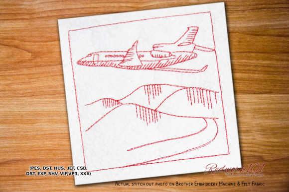 Dassault Falcon Redwork Design Review for Embroidery Projects