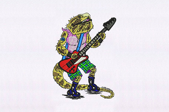 Guitarist Iguana Embroidery Design Review