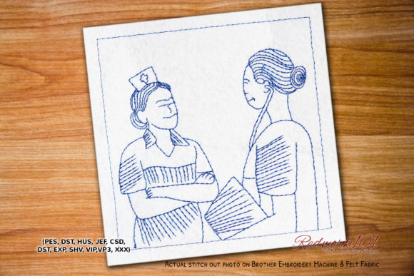 Nurse in Discussion Embroidery Review for Real Projects
