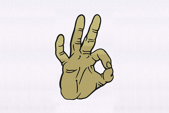 Ok Signing Fingers Embroidery Design Review