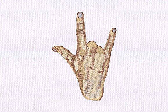 Rock on Hand Sign: A Versatile Embroidery Design for Creative Projects