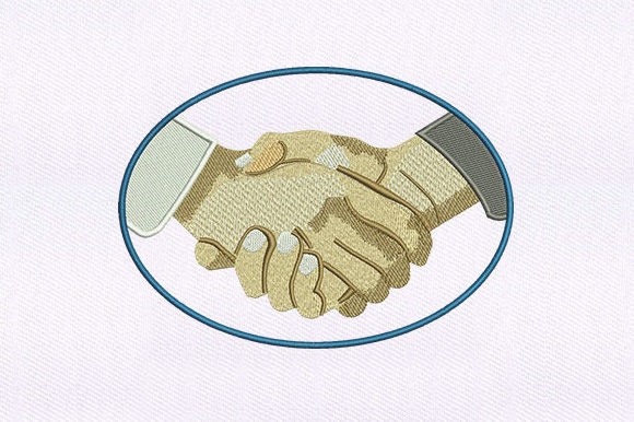 Shaking Hands Design: A Heartfelt Embroidery Choice