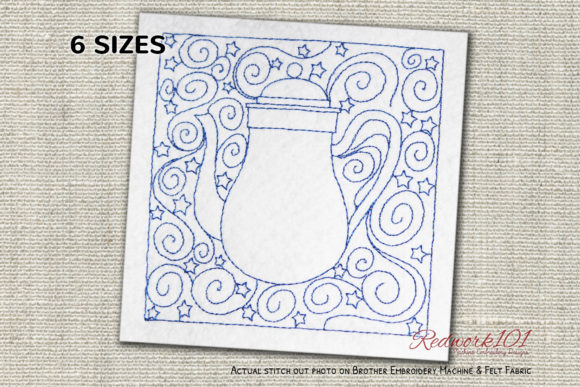 Teapot Design Bluework: A Charming Embroidery for Personalized Gifts