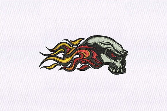 Teeth Baring Skull: A Bold Embroidery Design for Seasonal and Edgy Creations